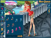 March Cover Girl dress-up game screen featuring a beautiful cover model against a magazine backdrop, waiting to be styled with bohemian chic and glamorous spring fashion outfits and accessories.