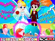 Play Romantic Dolphin Bay Wedding dress-up game free online featuring bridal gowns and accessories