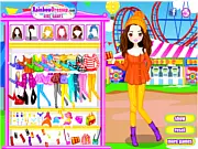 Colorful Life free online dress up game, play free girly chic fashion game, image of a cute girl in a bright, rainbow-colored outfit