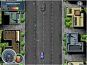 Justice Hero free police car chase game, play online, catch bank robbers and avoid traffic