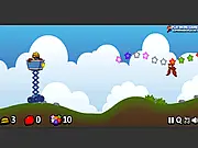 The Cart Rider online game screenshot, crazy miner collecting stars in a moving minecart, avoiding obstacles, free arcade adventure