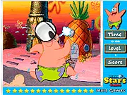Patrick Star Hidden Stars game screenshot, finding hidden stars in a picture of Patrick Star, play free online puzzle game