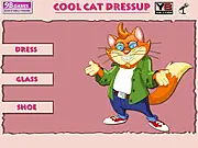 Cool Cat Dressup game screenshot, dressing up a fashionable cat in cool clothing, play free animal fashion online