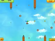 Air Maze 3 free online physics game screenshot, guiding balloons through a difficult maze full of rotating blades and spikes