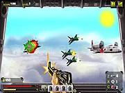 Skyfighters free online game, aviation shooter, fighter plane action, upgrade defenses, play on PlayArcadeHub