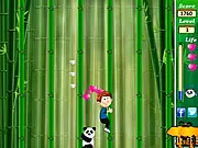 Bamboo Trekking free online adventure game, vertical climbing arcade, collect diamonds, PlayArcadeHub