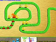 Smiley Tower Defense free online strategy game, defending base with combining smiley face towers, play TD game