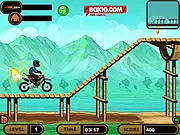 Free online Super Trail bike racing game, upgrade your bike with Nitro and Wheels to perform stunts and beat the course timer