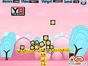 Smiley Balancing game screenshot, colorful smiley faces stacked on a bar, free online physics skill game