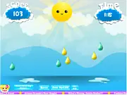 Raindrop Rush game screenshot, clicking on raindrops before time runs out, free online arcade game