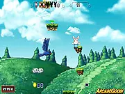 Crazy Gangnam Style free online jumping arcade game featuring rabbits and bonuses on PlayArcadeHub