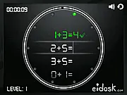 Rapidmath free online game screen showing a math operation and a ticking countdown timer.