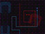 Light Bikes free online game screenshot, two glowing light cycles leaving energy trails in a digital arena battle