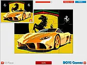 Ferrari Jigsaw Puzzle free online game, solving picture of red Ferrari sports car