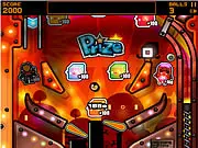 Screenshot of the Magic Pinball game table glowing with blue and purple lights, showing flippers and bumpers