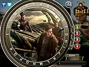Jack the Giant Slayer: Find the Alphabets game screenshot showing a castle and giant figure with several hidden letters camouflaged in the scene