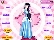 Princess Palace Dress Up free online game, girl choosing royal gowns and accessories for Princess Aurora's grand party