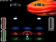 Trid3nt spaceship shooter game screenshot, piloting a ship to deflect shots, play Trid3nt free online