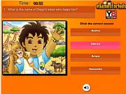 Go Diego Go! Quiz free online trivia game screenshot with Diego and animals
