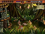 Gameplay screenshot of Dark Ranger showing the main character, armed with a bow, shooting an arrow at a horde of fantasy enemies in a dark, stylized platformer environment.