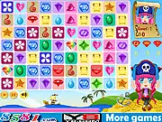 Screenshot of the Shining Jewels Link 2 puzzle game, showing a grid filled with colorful, sparkling diamonds, rubies, and emeralds, ready to be linked into chains.