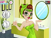 St. Patrick's Day Makeover game, girl getting styled for an Irish parade, free online facial and dress up game