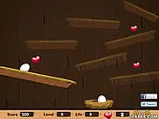 Go Go Egg online game, free physics puzzle, guide the egg into the nest by clicking platforms