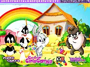 Baby Looney Tunes Hidden Letters game, Baby Bugs Bunny and Tweety finding alphabets, educational online game for kids