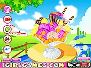 Strawberry Chocolate Ice Cream Maker game, making delicious ice cream with colorful cream and fruit, free online cooking game