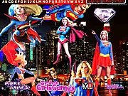 Supergirl Hidden Alphabets online game, finding hidden English letters with Supergirl, educational game for kids
