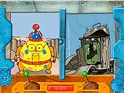 Robot Repair game screenshot featuring a fast-moving assembly line with incomplete robot bodies and various detached parts.