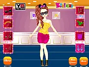 Harlem Shake Girl Dress-Up game screenshot, girl character wearing funny costume, free online dress-up game for girls