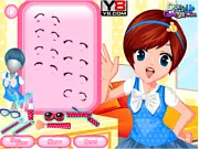 Sweet Girl Facial Makeover game screenshot, applying a facial mask, free online dress up and spa game