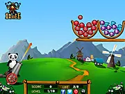 Screenshot of Panda Pop Mania free online bubble shooter game with colored balls