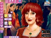 Roxelana True Make Up game screenshot showing the Sultana's face with dramatic eye makeup and hair, fashion game for free online