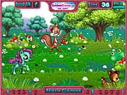 Free online hidden object puzzle game Spring Letters set in an enchanted forest where players find letters to complete a song