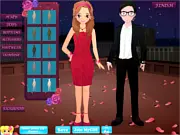 Romantic Date Makeover game screenshot showing Katie and Sean dressed up for their anniversary date, free online fashion game