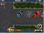 Midtown Limo Parking Simulator game screenshot showing a long white limousine parked on a busy city street, free online driving game