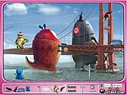 Monsters vs Aliens Hidden Objects game screenshot - free online object finding puzzle on PlayArcadeHub