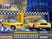 Taxi Hidden Alphabet free online hidden object game with a yellow taxi and 26 hidden letters