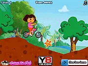 Dora Riding Bike free online game featuring Dora the Explorer on a bicycle collecting stars