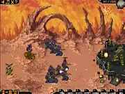 ARCS Tactical Defense free online strategy game screenshot, player commanding a mercenary squad to protect their military base from enemy forces