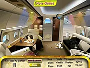 Screenshot from Evelyn Diamantes hidden object game showing a lavish living room filled with misplaced items, PlayArcadeHub