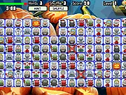 Screenshot of Connect Halloween, a free Onet style tile matching puzzle game with spooky characters