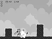 Play Krash's Adventure free online, black and white sidescroller game, slice spiders and find ship parts on PlayArcadeHub