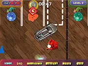 Tiny Parking free online car puzzle game on PlayArcadeHub - a small toy car navigating a messy children's room floor to park
