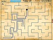 LabyrInk free online maze puzzle game on PlayArcadeHub - a character in a colored labyrinth, showing walls that shift based on ink color