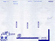 Screenshot of Love is Bullet free online game with a cannon, smiley face, and a mailbox-style envelope target