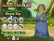 Princess Fiona Dress Up game, styling Princess Fiona in a beautiful gown for her date with Shrek