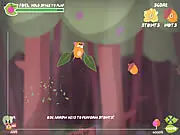Hammy The Flying Squirrel in mid-air with glider wings. Play free online distance game on PlayArcadeHub.